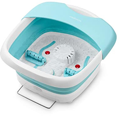 medisana FS 886 Bain de pieds pliable à bulles et massage par vibrations, bain de pieds électrique, fonction chaleur jusqu'à 45°C, bain de pieds avec massage et chauffage jusqu'à la pointure 45