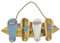 MichelToys Hakenleiste Garderobe aus Holz, maritim, Relax Strand, zum Hängen, 43x17x5,5cm, blau weiß Natur