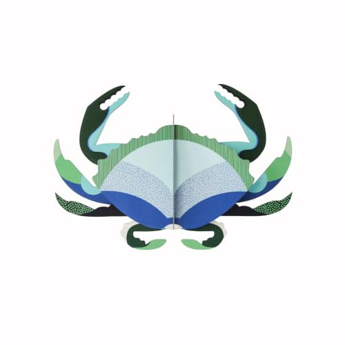 STUDIO ROOF Wanddekoration | Verschiedene Meereslebewesen | Krebs, Seepferdchen, Schildkröten, Hummer (Krabbe Grün/Blau)