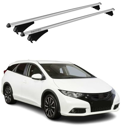 OMAC Dachträger für Honda Civic Tourer 2013-15 Pre-FL Aluminium 2tlg Silber