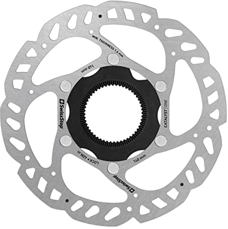 SwissStop Catalyst One Centre Lock Disc Brake Rotor 140mm diameter, Silver