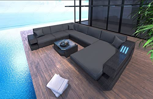 Sofa Dreams Rattansofa Ravenna XXL Gartenmöbel mit LED Terassen und GartenSofa aus Rattan