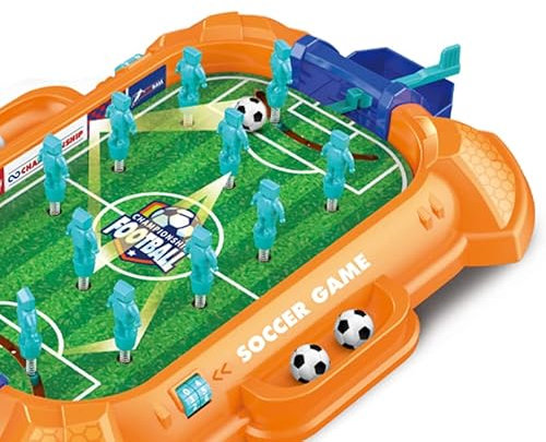 Tabletop Football Game, portable and interactive with Score Board. Football 6 a-side game and mini-shooting game, for family fun, 2 players, Age 5+ (6 a-side)