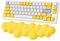 ZIYOU LANG Gelbe Wolke Tastatur-Handgelenkauflage, Memory-Schaum-Handgelenkauflage, glatte Faser, Handauflage für Tastatur, ergonomisches, bequemes Kissen-Set, Unterstützung für Büro, Spiele, Mac