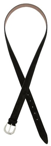 Ulla Popken Damen, Suede, Velourslederoptik, Metallic-Schließe Gürtel, schwarz, 145