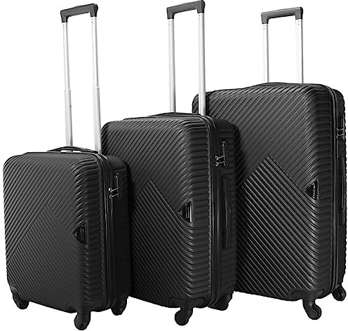 VERTICAL STUDIO 20 24 28 Koffer Reisekoffer 3er-Set Trolley Mehrteilig mit Ziffern Kofferschloss aus Kunststoff (ABS) Vier Rollen (Schwarz Uppsala)