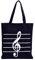 KAYEF Wiederverwendbare Lebensmitteltaschen mit Musikmuster, Canvas-Tasche für Musiknoten, schwarze Segeltuchtasche, Musiktasche, Umhängetasche für den täglichen Gebrauch