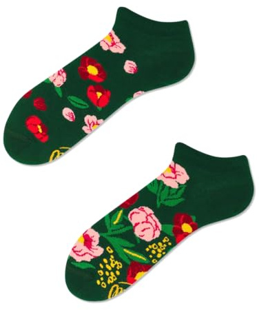 Many Mornings Bunte Ungleiche Socken mit Naturmotiv Lustige Unisex Socken mit Pflanzen Bequeme Baumwollsocken Geschenkidee für Naturfreunde