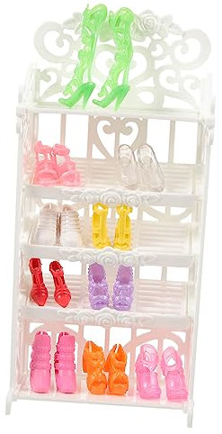 GANAZONO 1 Set Möbel Requisiten Spielzeug Puppenhaus Kunststoff Mini Schuhregal Puppe Miniatur Puppenhaus Schuhregal Spielzeug Spielzeug Zubehör Miniaturmöbel Ornament Schuhkarton
