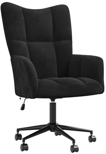 vidaXL Relaxsessel mit Rollen Höhenverstellbar Drehbar Fernsehsessel Polstersessel Polsterstuhl Relaxstuhl Sessel Ohrensessel Wohnzimmer Schwarz Samt
