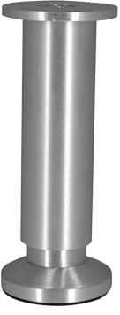 Tubconcept Möbelfüße aus Aluminium, rund, Ø 38 mm, Höhe 150 mm, Platine Ø 60 mm, gebürstete Oberfläche