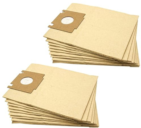 vhbw 20x Sacs compatible avec Moulinex Alto CEH 251, Galeo CEJ 141, Galeo CEJ 151 aspirateur - papier, 23cm x 18cm couleur sable