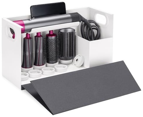 Maclean Aufbewahrungsbehälter | Mit magnetischer Abdeckung – ideal für Lockenstab, Föhn & Zubehör | Kompatibel mit Dyson Airwrap Styler | Stilvolle & sichere Aufbewahrung – 367×150×220 mm