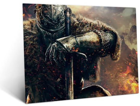 Displate Offiziell Dark Souls MetallPoster Magnetische Befestigung Inklusive Lizenziert Bilder Hochwertiges Poster Dark Souls II Key Art 45 cm x 32 cm