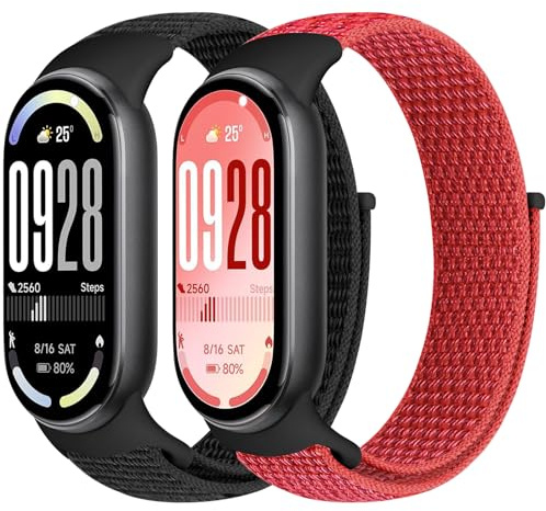 Runostrich Nylon Straps Compatible with Xiaomi Smart Band 10/9/8 Soft Nylon Loop Strap Breathable Adjustable Replacement Band for Women Men