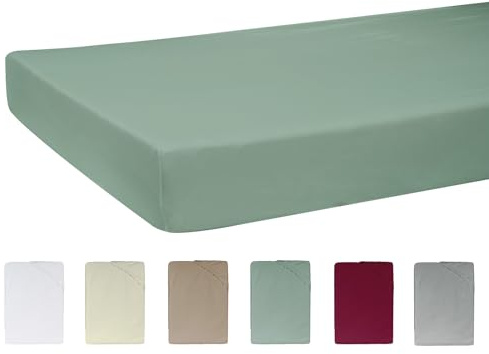 -beties- BasicSoft hochwertiger, weicher Premium Baby-Spannbezug ca. 40x90 cm mit Steghöhe ca. 20 cm. 3% Elasthan/97% supergekämmter Baumwolle (Natural-grün)