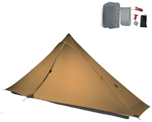 Telomat 3F Ultraschlankes 1-Personen-Zelt für Outdoor-Verwendung im 3/4-Jahresbereich Professionell aus 20D Nylon und Doppelkunststoff-Silikon