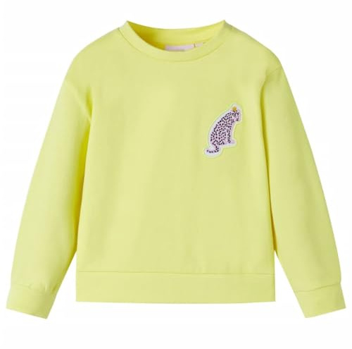 vidaXL Kinder Sweatshirt Pullover Pulli Langarm Rundhalsausschnitt Mädchen Gelb 104