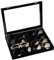 Frebeauty Sunglass Organizer,Velvet Glasses Organizer,8-Slot Sunglasses Tray with Clear Lid,Men's/Women's Sunglasses Box,Sunglass Case,13.3 x 9.6 x 2.2 Inches,Eyeglass/Eyewear Display Tray(Ink Black)