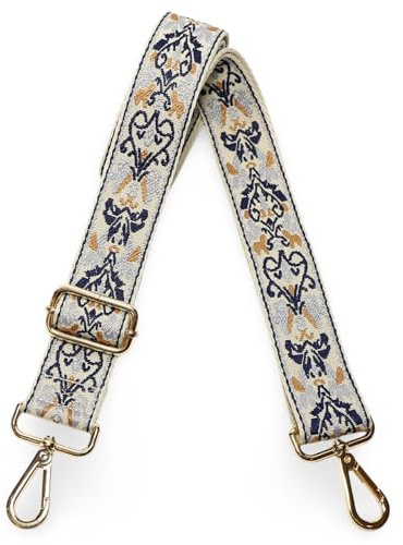 Kolti Purse Strap Replacement Crossbody Handbag Stripe Wide Adjustable, Gold Buckle-375