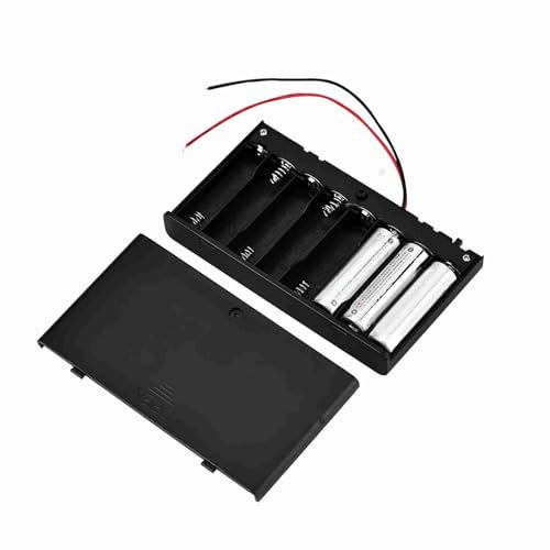 Sunicon 8 Stück AA Batteriehalter Gehäuse Kunststoff Akku Aufbewahrungsbox, 1,5 V Batterie-Aufbewahrungsboxen, Kunststoff-Batteriegehäuse mit Batterieanschlusskabel