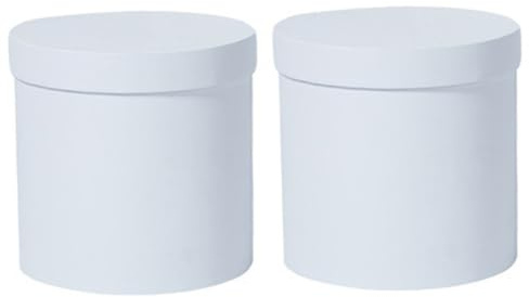 Beavorty Runde Geschenkbox Weiss 2er-box Blumenstrauß-box Geschenkboxen Blumenvase Kreisgeschenk Blumenkästen Für Blumensträuße Geschenkboxen Für Große Mengen Frischer Blumen Fleur Weiß Karton