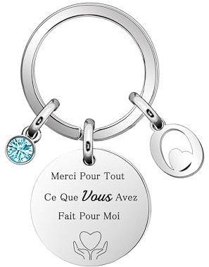 26 Lettres Porte-Clés Merci Pour Tout Ce Que Vous Avez Fait Pour MoiCadeau De Remerciement Porte-Clés Pour Femme Merci Femme Prénom Anniversaire Diplômé,Pour Professeur Maman Grand-mère Collègue (O)