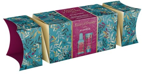 Tesori d'Oriente - Set Regalo, Profumo Aromatico 100 ml e Doccia Crema 75 ml (formato viaggio), Fragranza Ayurveda, Confezione Regalo