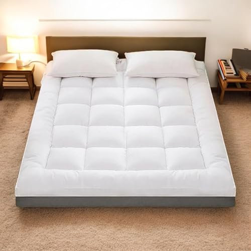 ProHome Matratzenauflage, 10 cm, extra dick, Hotelqualität, Mikrofaser, gefüllt, Boxstich, 4 elastische Bänder, hypoallergen, weich und fest, Bettauflage, 120 x 190 x 10 cm