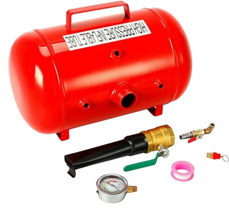 ACROSSPART 20L Autoreifen Pumpe Professioneller Reifenfüller Reifendruckfüller Mit Einem Baromete Tank Reifenfüllpumpe für Hochtöner Luft Zug LKW Wohnwagen Reifen