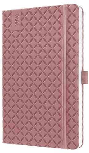 SIGEL J6129 Wochenkalender 2026 A5 dunkelrot, Hardcover, Gummiband, Stiftschlaufe, Einstecktasche, 174 Seiten, vegan, Buchkalender, Terminplaner Kalenderbuch Jolie