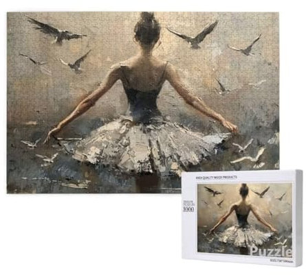 Puzzle 3000 Teile Erwachsene, TäNzer Puzzle Vogel Muster Design, Groß Holz Jigsaw 122x81cm Size mit Geschenkboxverpackung, Wanddeko Wohnzimmer, Geschenke für Frauen, Geschenke für Männer,Model1429