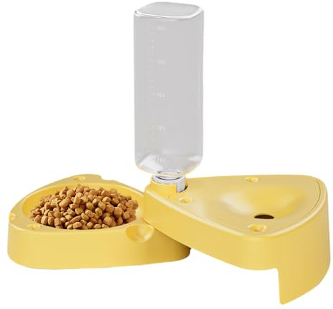 Ensemble De Bols D'alimentation Et D'eau Pour Animaux De Compagnie-Double Chat Avec Distributeur D'eau Pour PET | Chargeur De Chiots Amovible Avec Bouteille De Dispens De Chat Amovible- D