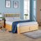 Home Source Ottoman King Size Pine End Lift Storage Bed, Gas Lift, Natural