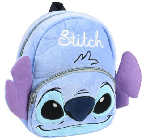 Disney Stitch Kinder-Rucksack mit 3D-Ohren, Kindergartentasche, Mehrere Fächer (Blau 2)
