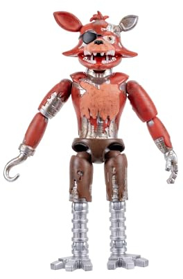 Jazwares Five Nights at Freddy’s FNF0105 - Withered Foxy - 12,5 cm - bewegliche Figur mit Schreckfunktion und Augen, die im Dunkeln leuchten - offizielle Figur