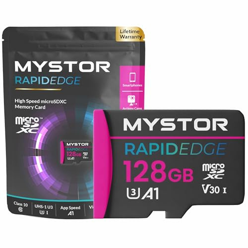 Mystor Carte Micro SD 128 Go pour Samsung Galaxy Tab S11, S11 Ultra, S10 lite Tablette PC MicroSD UHS-1 U3 Classe 10 MicroSDXC