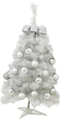 albero natale Albero di Natale artificiale da tavolo, mini albero di Natale bianco e argento, set for tavolo, ufficio, soggiorno slim albero di natale