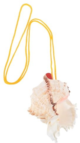 Muschelpfeife mit Trageband, Natürliches Musikspielzeug für Freizeit | Beige, 9 bis 10cm, Einzigartiger Klang, Tragbare Größe, für Outdoor Aktivitäten und Strandpartys Zufällige Farbe
