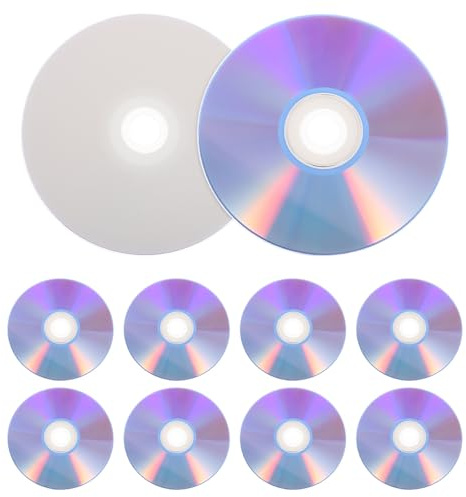 10pcs Dvd Blank Discs Plain Dvd Recordable Media for Music Video | Plastic Build, Versatile Compatibility, Phone Conference Backups and Office Use, Reliable Data Preservation