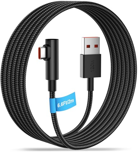 2m Cable trenzado USB C acodado 90 grados para Redmi Note 15 14 13 12 Pro | 6A 120W Cable USB A a tipo C Carga rápida para Xiaomi 17T/15T/14T/13T/12T/11T Pro/POCO X8/F8/M8/X7/X6/C85 Pad 8/7/6/5 negro