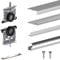 Kit SLID'UP 210 aluminium anodisé naturel pour 2 portes de placard coulissantes 16 mm - rail 1,8 m - 70 kg