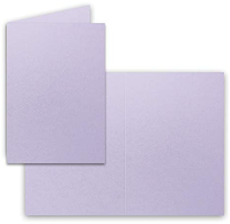 25x Falt-Karten DIN A6 in Lila - Blanko - Doppel-Karten - 240 g/m²