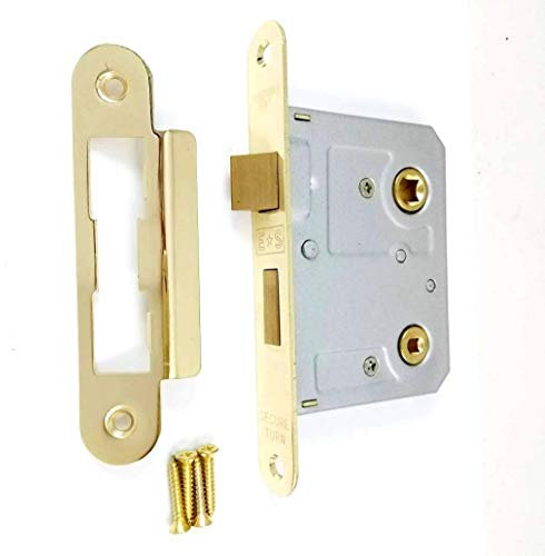 Radius Bathroom Mortice Lock Eurospec in Electro Brass Gold