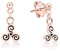Orecchini Pendenti Argento 925 Placcati Oro Rosa 18K - Orecchini Dorati - Pendenti con Triskele Celtico - Diametro 6 mm