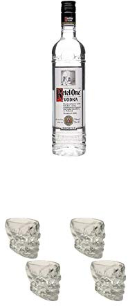 Ketel One Vodka Holland 0,7 Liter + Wodka Totenkopf Shotglas 2 Stück + Wodka Totenkopf Shotglas 2 Stück