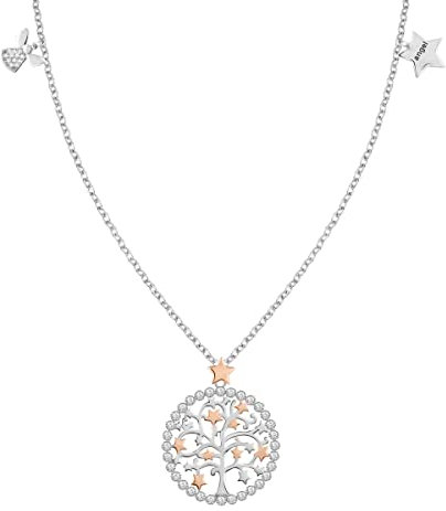 Bluespirit Collana da donna, Collezione ALBERO DELLA VITA, in brass, PVD rose gold, zirconi - P.62P410000100
