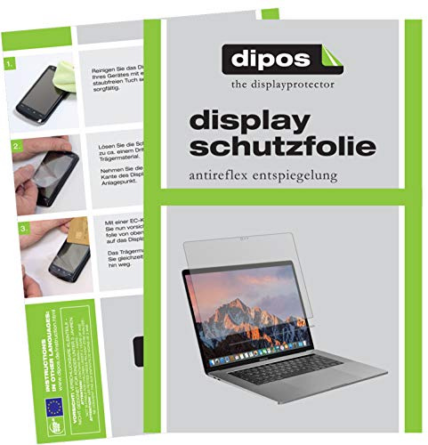 dipos 2x Schutzfolie matt für Apple MacBook Pro 13 Zoll (2019) Touchbar | Antireflex, entspiegelnd, passt perfekt, Ultra-Dünn, kratzfest, blasenfrei, Fingerprint-kompatibel, selbstklebend
