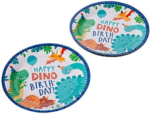 (PKT) Dino-Mite Paper Plates 23cm (8 pk)