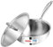 Vinod Platinum Triply Stainless Steel Deep Frypan with Stainless Steel Lid - 22 cm Diameter, with Riveted Sturdy Handle (Induction and Gas Stove Friendly)